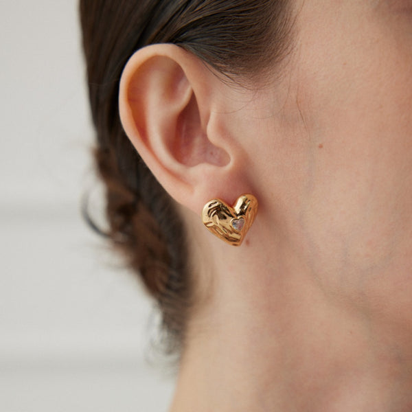 Lava - Heart Zircon Earrings