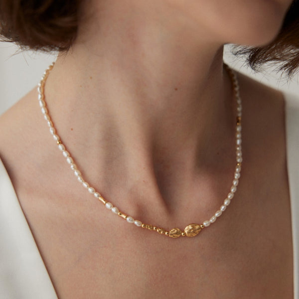 Minimalist Pearl 18K Gold Vermeil Necklace