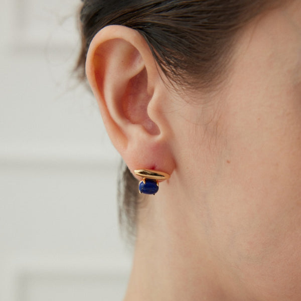 Lapis Vermeil Huggie Earrings