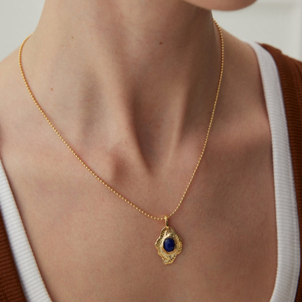 Vintage Filigree Lapis Lazuli Necklace
