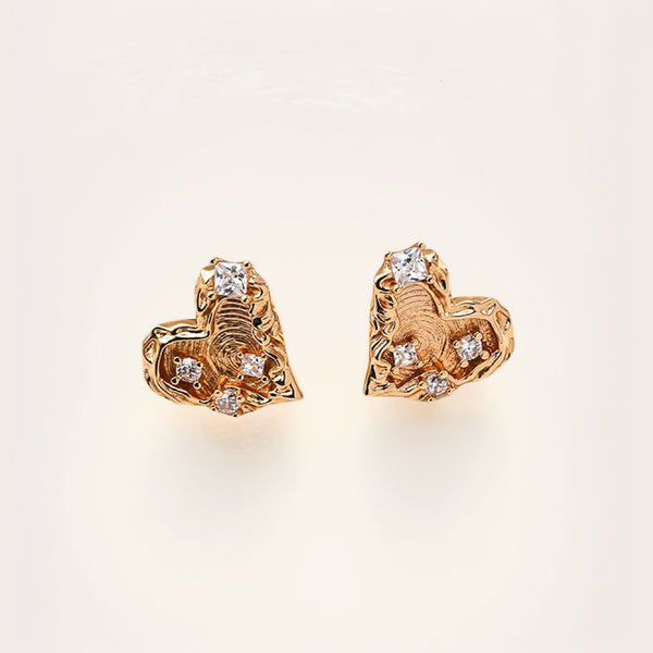 Glimmer Heart Zircon Earrings