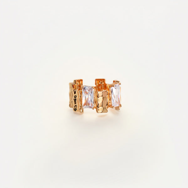 Stacked Baguette Zircon Open Ring