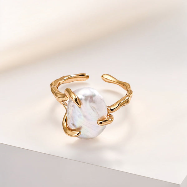 Fluid Pearl Open Ring