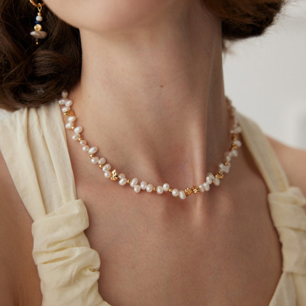 Sunset Shards Pearl 18K Gold Vermeil Necklace