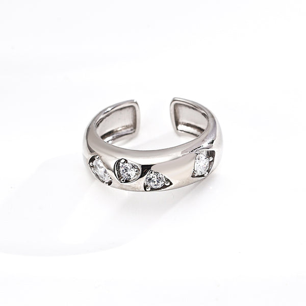 Astronomy - Inspired Curved Zircon Open Ring