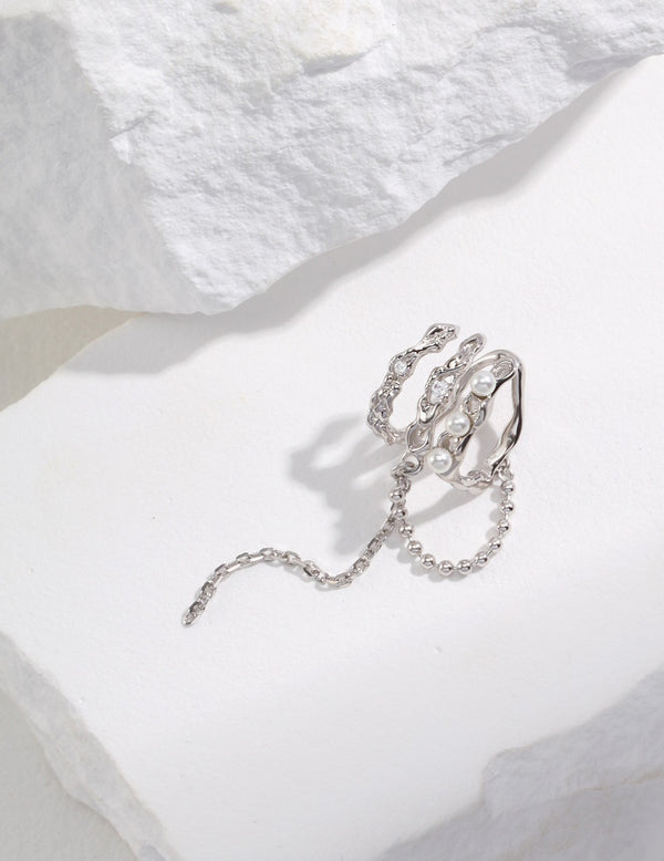 Pearl & Zircon Ear Cuff (Single)