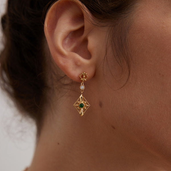 Vintage Zircon Drop Earrings