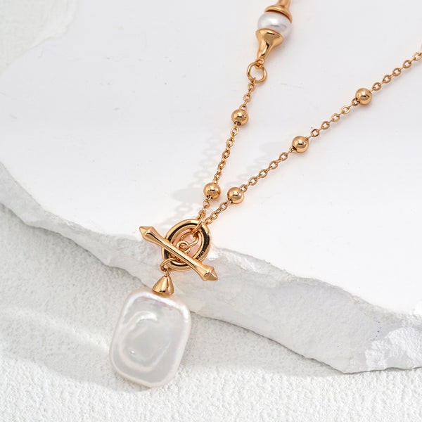Nautical Pearl Anchor - Clasp 18K Gold Vermeil Necklace