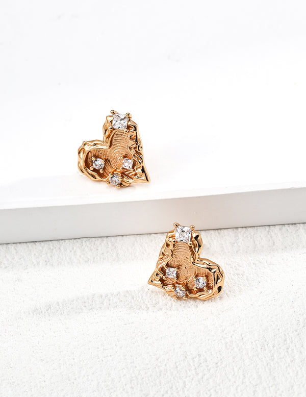 Glimmer Heart Zircon Earrings