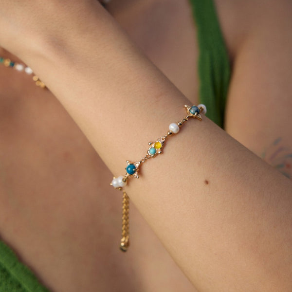 Stellar Pearl Turquoise Bracelet
