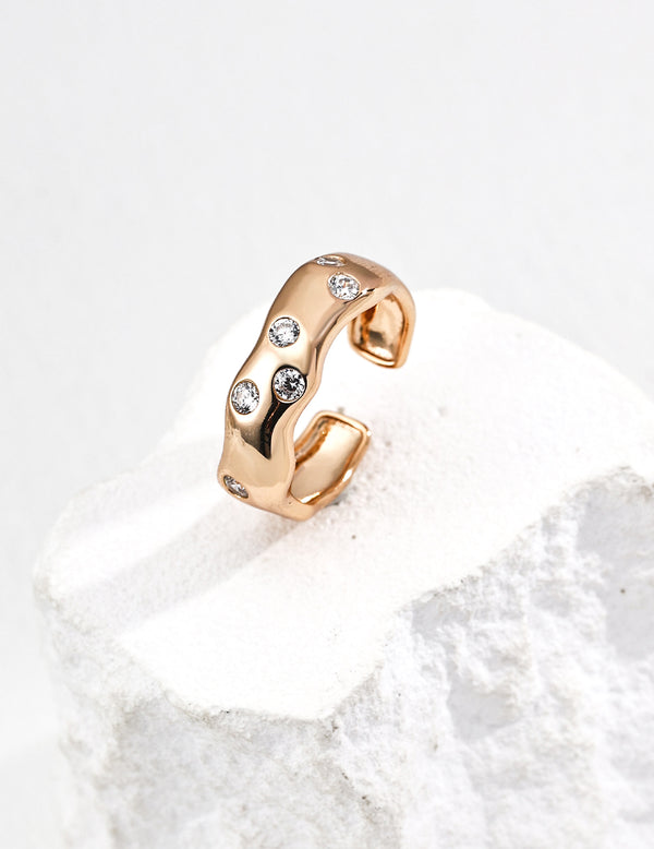 Lunar Curve Zircon Open Ring
